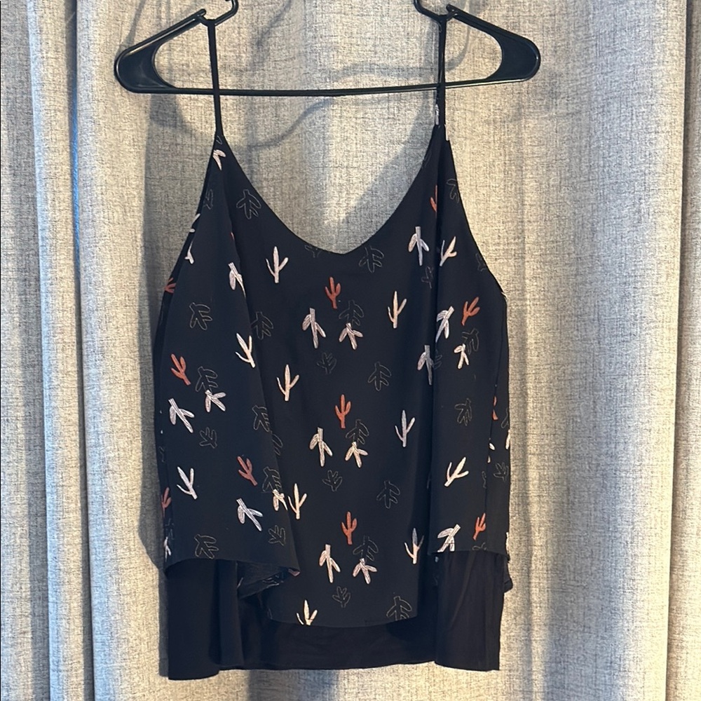 Le Lis Asymmetrical Black and White Sleeveless Camisole